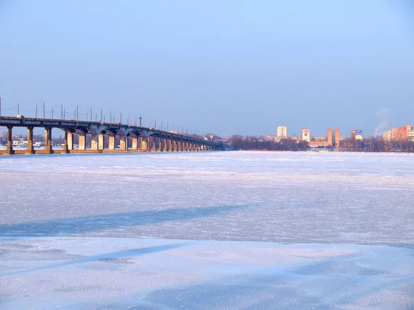 Dněpropetrovsk Most Přes Zamrzlou Řeku Dněpr — Stock fotografie