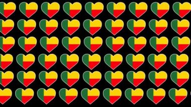 Benin Desenli Aşk bayrak tasarımı arka planı