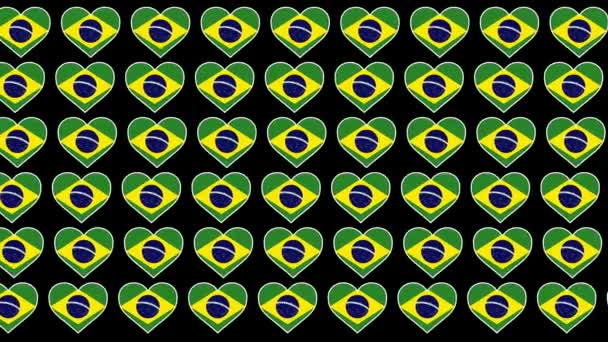 巴西模式爱旗设计背景 — 图库视频影像