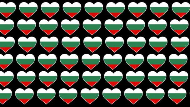 Bulgarien mönster kärlek flagga design bakgrund — Stockvideo