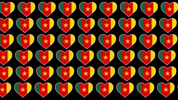 Cameroon Pattern Love flag design background — Stock Video