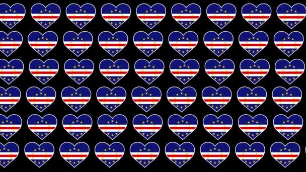 Kaapverdië patroon liefde vlag ontwerp achtergrond — Stockvideo