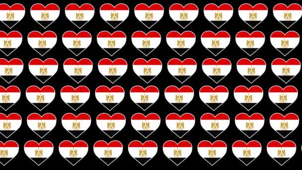 Egipt Wzór Love Flaga tło — Wideo stockowe