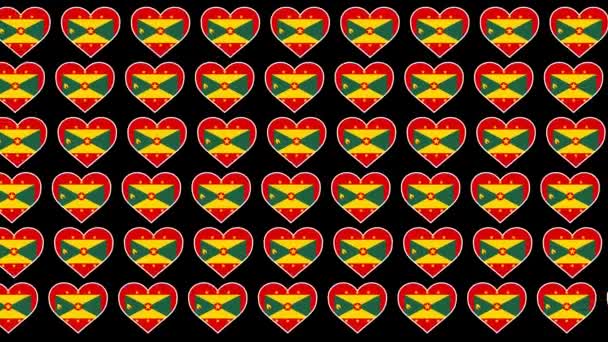 Grenada Pattern Love flag design background — Stock Video