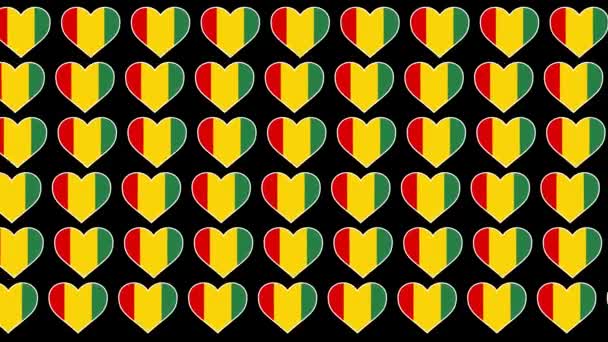 Patrón de Guinea Amor bandera diseño fondo — Vídeos de Stock