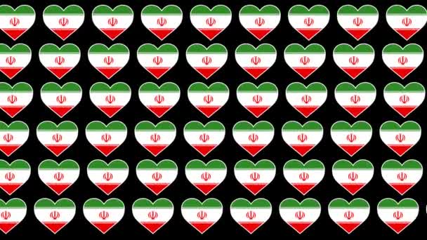 Iran patroon liefde vlag ontwerp achtergrond — Stockvideo