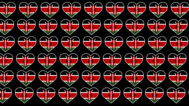 Kenya mönster kärlek flagga design bakgrund — Stockvideo