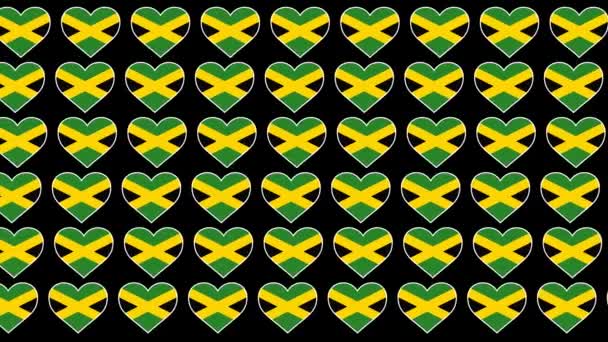 Jamajka vzor láska vlajka design pozadí — Stock video