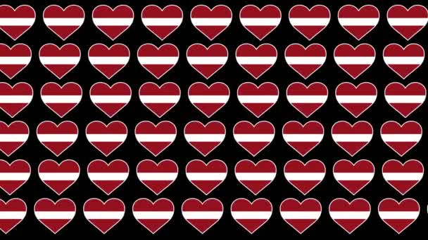 Letland patroon liefde vlag ontwerp achtergrond — Stockvideo