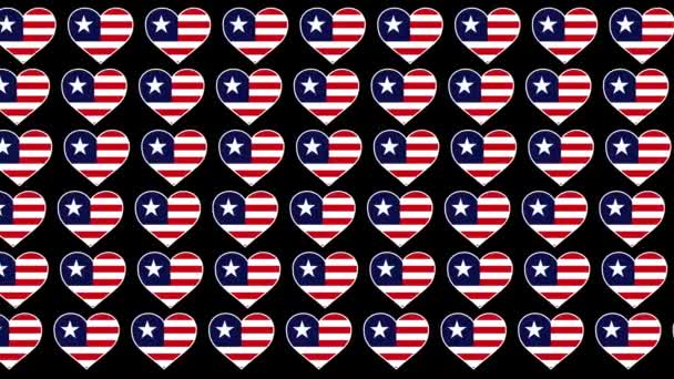 リベリアパターン愛旗デザインの背景 — ストック動画