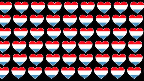 Luxembourg Pattern Love flag design background — Stock Video