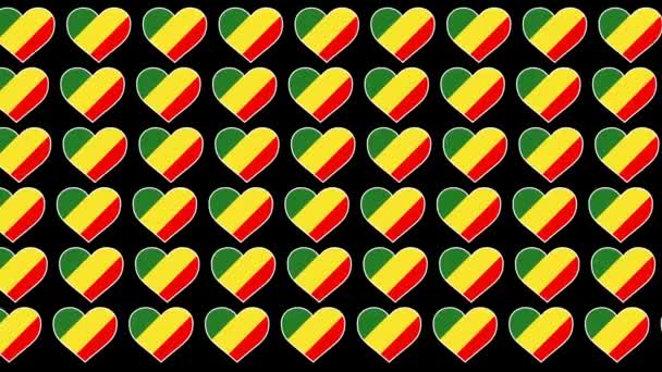 Kongo mönster kärlek flagga design bakgrund — Stockvideo