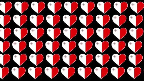 Malta Patrón Amor bandera diseño fondo — Vídeos de Stock