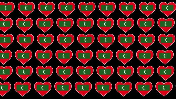 Malediwy Wzór Love flag tło — Wideo stockowe
