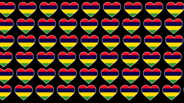 Mauritius mbH Pattern Amore bandiera disegno sfondo — Video Stock