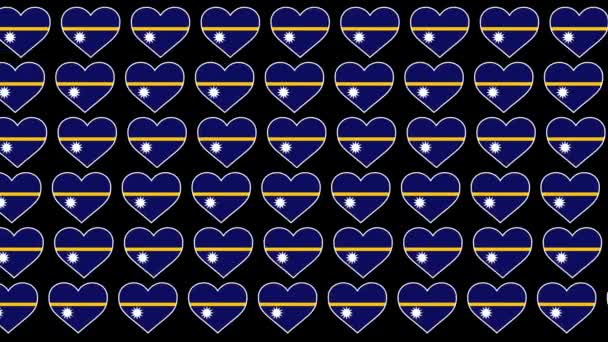 Nauru Patrón Amor bandera diseño fondo — Vídeos de Stock