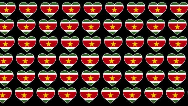 Surinam Patrón Amor bandera diseño fondo — Vídeo de stock