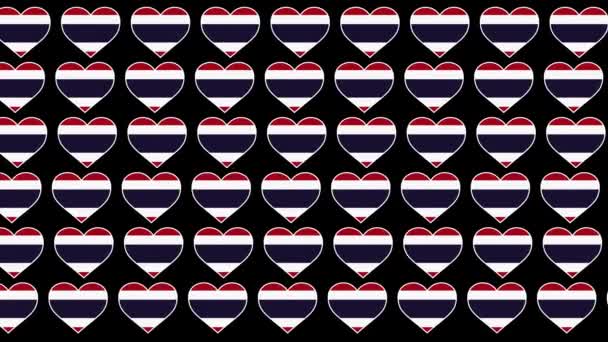 Thailand mönster kärlek flagga design bakgrund — Stockvideo