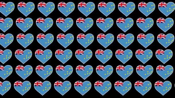 Tuvalu Patrón Amor bandera diseño fondo — Vídeos de Stock