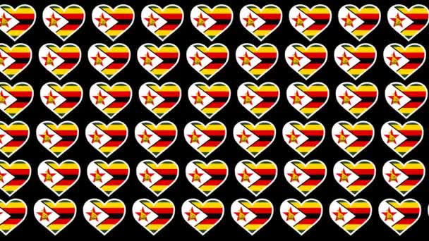 Zimbabwe mönster kärlek flagga design bakgrund — Stockvideo
