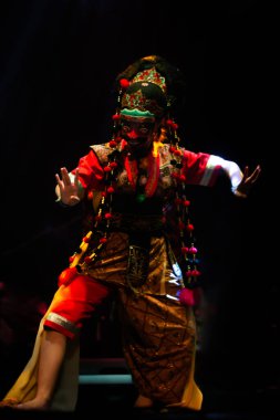 Endonezya Geleneksel Cirebon Maskeli Dans Performansı Tari Topeng Klana Batı Java Kültür Mirası
