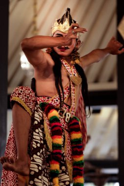 Dasakendra Dans Pozu Wayang Wong Mahabharata Court Performansı, Yogyakarta Şehri, Endonezya, 7 Ekim 2023
