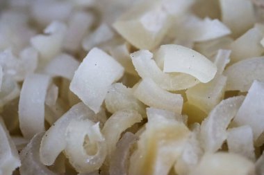 Gri Tepside Kikil olarak bilinen Taze Dilimlenmiş Et Tendonu Macro Shot, Gastronomi Mutfağı Jelatinli Sığır Proteini ve Geleneksel Islak Markette Asya Mutfak Malzemeleri