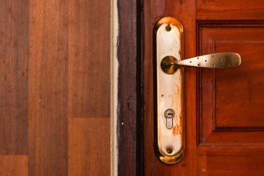 Modern Satin Silver Door Handle Lever with Security Keyhole Cylinder on Entrance Door for Residential Home Protection and Architectural Interior Hardware