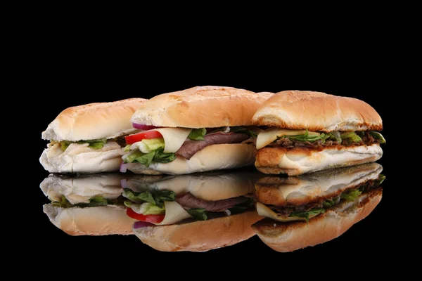 Sanduíche popular preto — Fotografia de Stock
