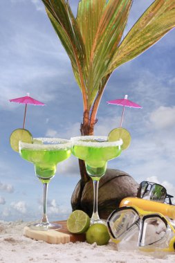 Cold margarita cocktail clipart
