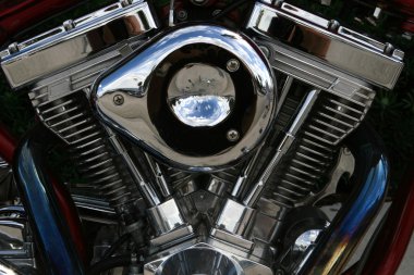 All chromed V-Twin cyllinder head clipart