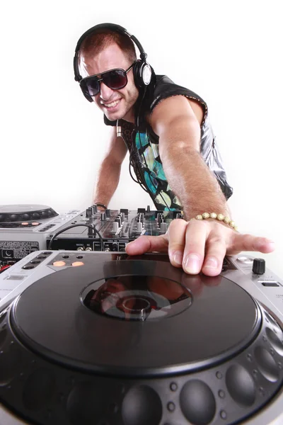 Uomo che suona DJ set — Foto Stock