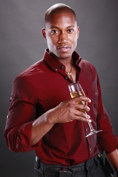 Man with glass of champagne — Stock Photo, Image