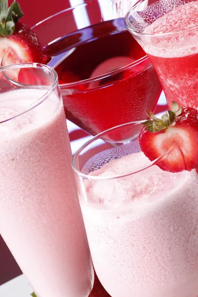 Frozen strawberry drinks — Stock Photo, Image