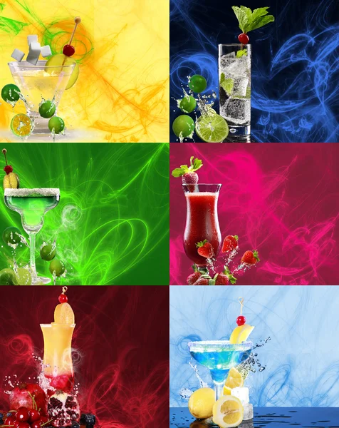 Cocktails ingelijst links — Stockfoto