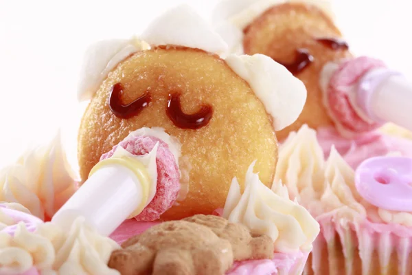 Baby shaped cupcakes — Stock Photo, Image