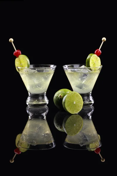 Glasses with alcoholic cocktails — Stock Photo, Image