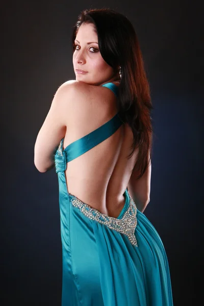 Brunette in cocktail gown — Stock Photo, Image