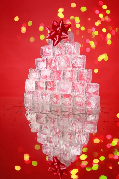 Ice cubes christmas tree — Stock Photo, Image