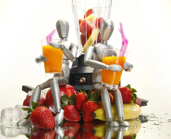 Fruits, dummies and blender — Stock Photo, Image