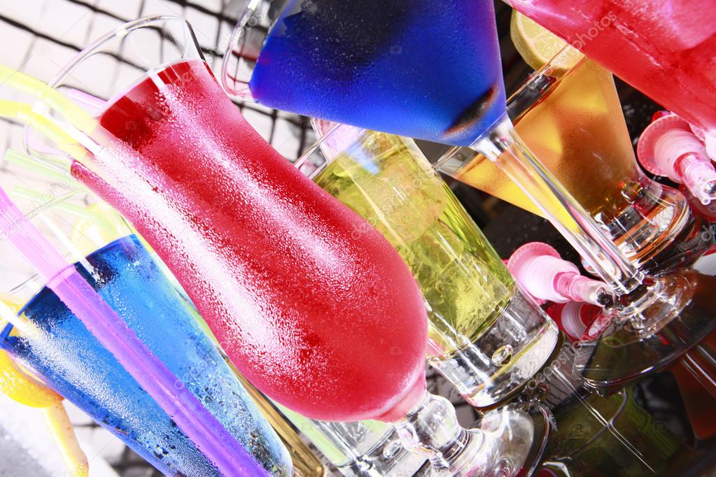 Assorted cocktails close-up