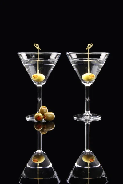 Glasses with alcoholic cocktails — Stock Photo, Image