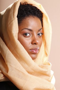 Beautiful woman in scarf