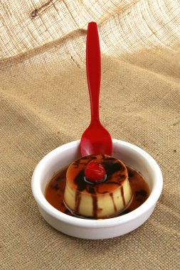 Sweet cake in the plate