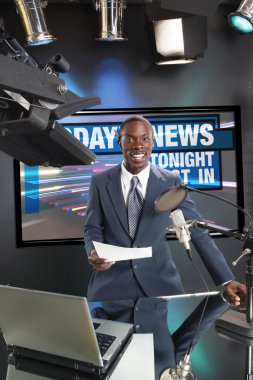 TV or Radio news anchor clipart