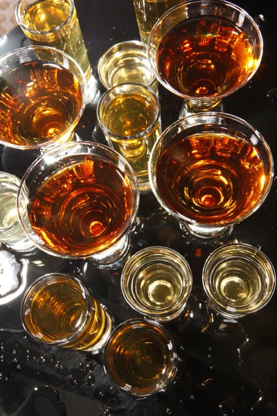 Schutters met tequila, whisky en rum — Stockfoto