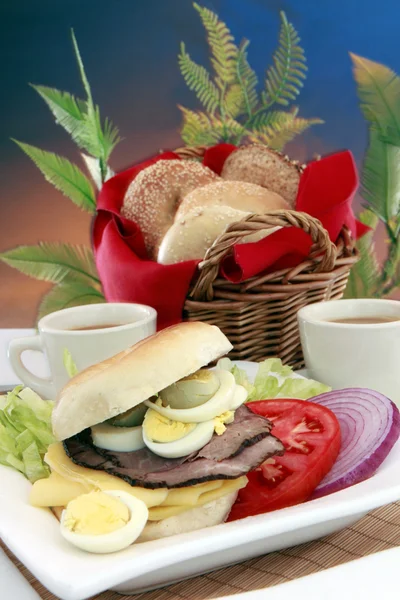 Dinner in a plate on the table — Stock Photo, Image