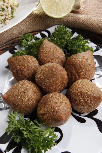 Deep fried Kibbe middle eastern lamb — Stock Photo, Image