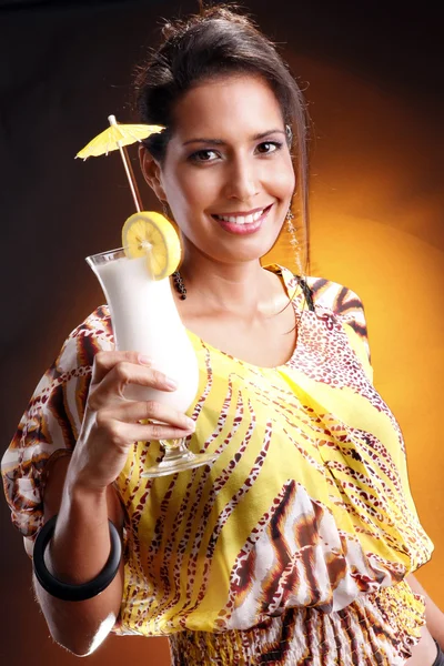 Sexy girl with coctail — Stockfoto