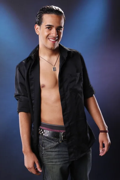 Open shirt and jeans for a young man — Stock Photo, Image